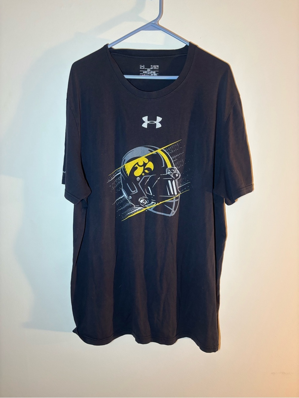 Under Armour Black Iowa Hawkeyes Helmet Graphic Tee
